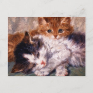 Two Kittens Snuggle by Henriëtte Ronner-Knip Postcard