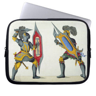Two knights fighting, plate from 'A History of the Laptop Sleeve