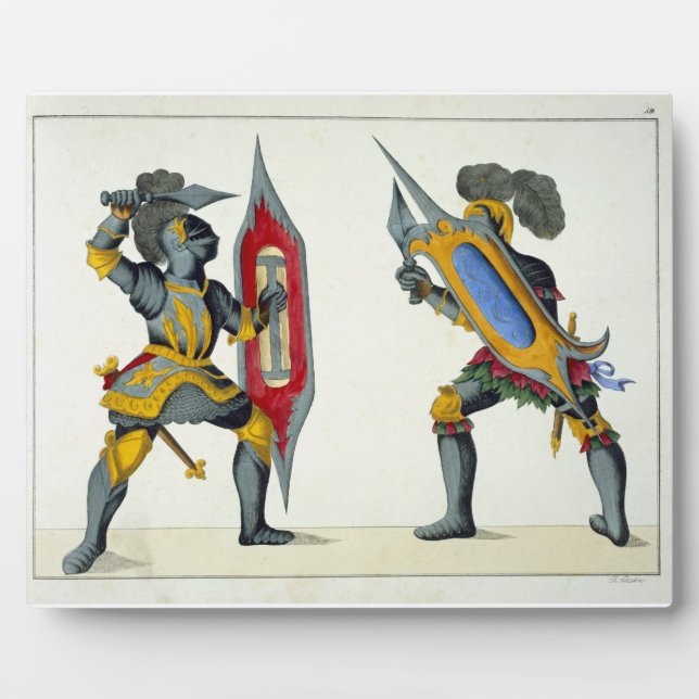 Two knights fighting, plate from 'A History of the Plaque (Front)