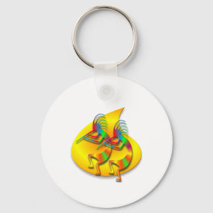 Two Kokopelli #126 Key Ring