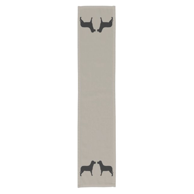 Two Labrador Dog Black Short Table Runner (Front)