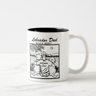 Two Labradors and Dad Two-Tone Coffee Mug