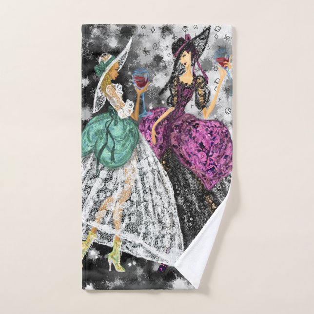 Two Ladies with Lace Dresses Bath Towels (Hand Towel)
