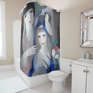 Two Lady and Dove, Marie Laurencin Shower Curtain