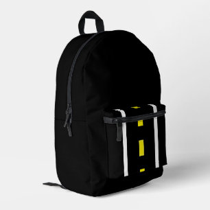 Two Lane Road Backpack (Black, White & Yellow)