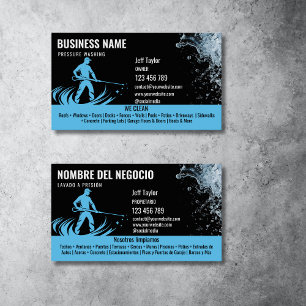 Two Languages Pressure Washing Power Washing Roof Business Card