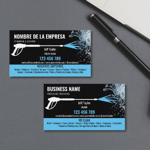 Two Languages Pressure Washing Power Washing Roof Business Card