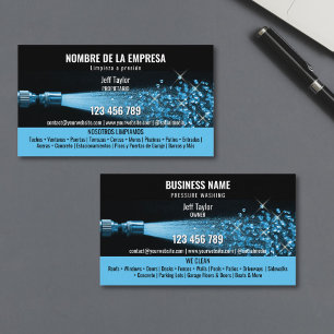 Two Languages Pressure Washing Power Washing Roof Business Card