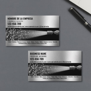 Two Languages Pressure Washing Power Washing Roof Business Card