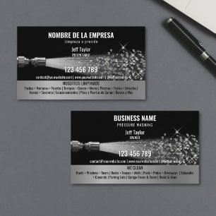 Two Languages Pressure Washing Power Washing Roof Business Card