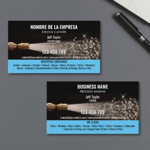 Two Languages Pressure Washing Power Washing Roof Business Card