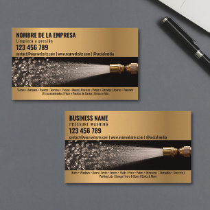 Two Languages Pressure Washing Power Washing Roof Business Card