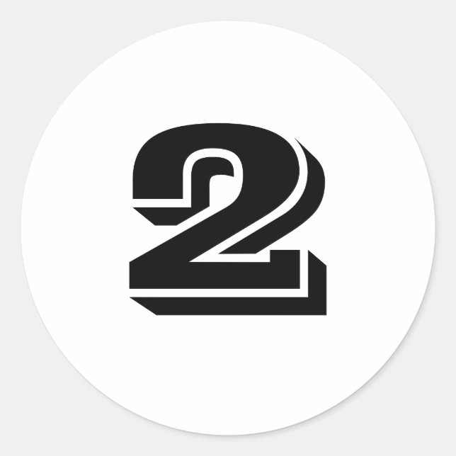 Two Large Round White Number Stickers by Janz (Front)