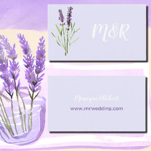 two lavenders - monogrammed wedding website enclosure card