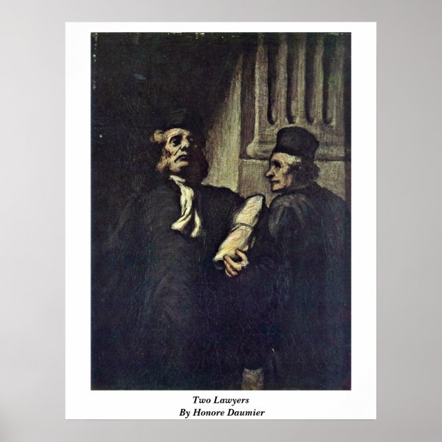 Two Lawyers, By Honore Daumier Poster (Front)