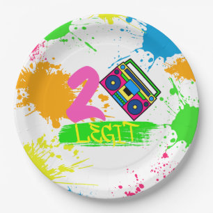 TWO LEGIT TO QUIT 2nd Birthday Colourful  Paper Pl Paper Plate