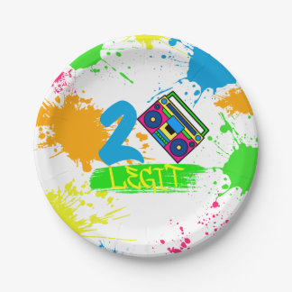 TWO LEGIT TO QUIT 2nd Birthday Colourful  Paper Pl Paper Plate