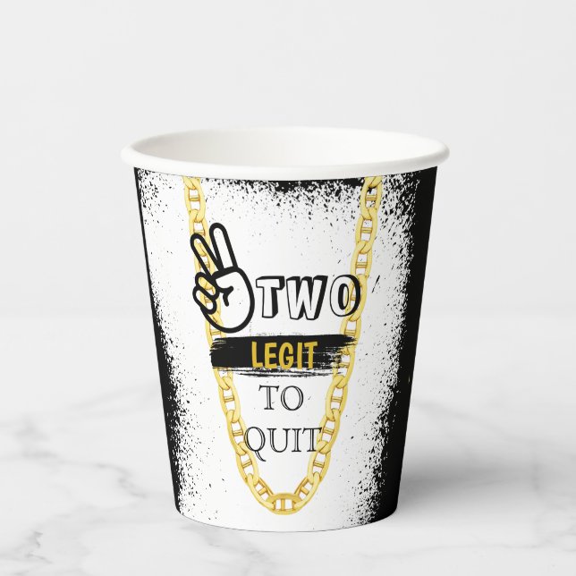 TWO LEGIT TO QUIT 2nd Birthday Paper Cups (Front)