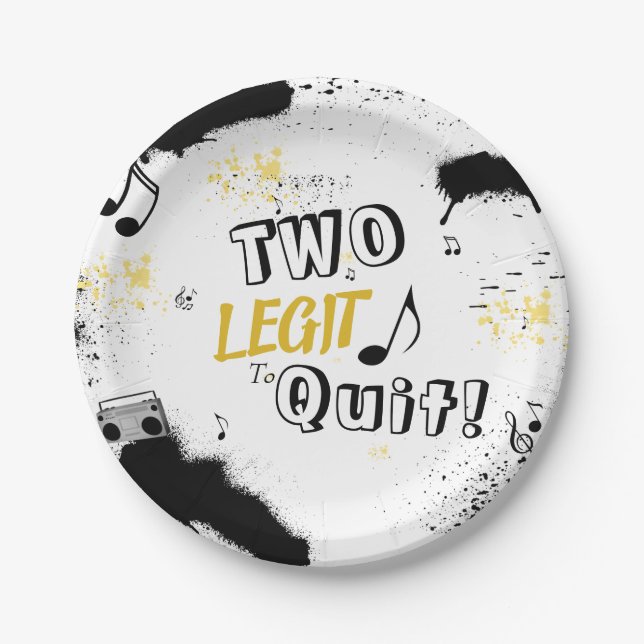 TWO LEGIT TO QUIT 2nd Birthday Paper Plate (Front)