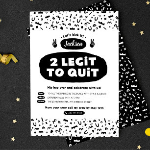 Two Legit To Quit, 90s Hip Hop Birthday Invitation