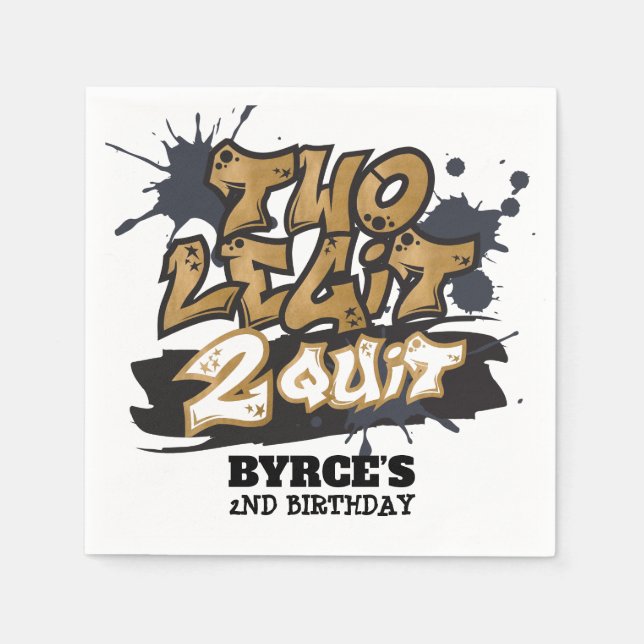 Two Legit to Quit Birthday Napkins (Front)