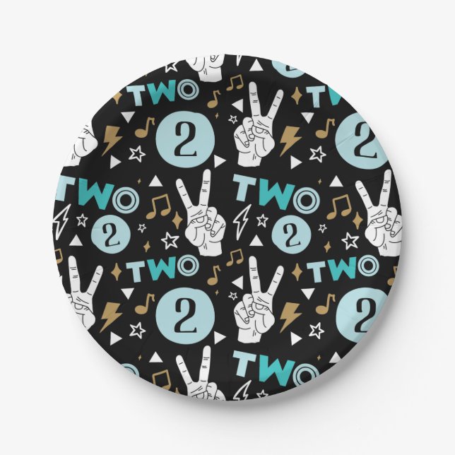 Two Legit to Quit Second Birthday Paper Plate (Front)