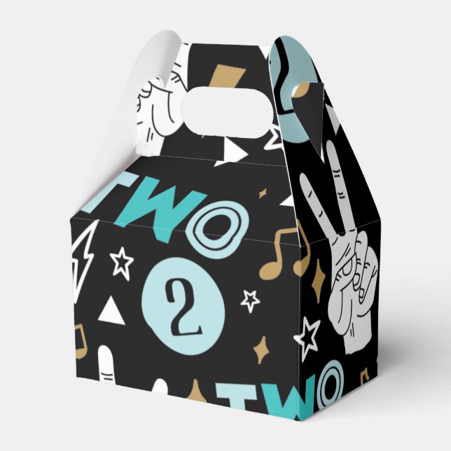 Two Legit to Quit Second Birthday Paper Plates Fav Favour Box (Front Side)