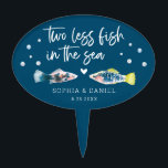 Two Less Fish In The Sea Cake Topper<br><div class="desc">Add this cake topper to your bridal shower,  engagement party or wedding cake! Customise with your names and date. This design features a nautical pair of watercolor fish and a modern script font.</div>