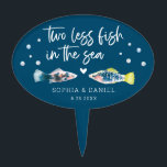 Two Less Fish In The Sea Cake Topper<br><div class="desc">Add this cake topper to your bridal shower,  engagement party or wedding cake! Customise with your names and date. This design features a nautical pair of watercolor fish and a modern script font.</div>