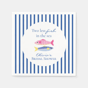 Two less fish in the sea coastal Bridal Shower Napkin