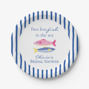 Two less fish in the sea coastal Bridal Shower Paper Plate