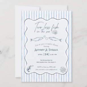Two Less Fish In The Sea Couple Bridal Shower Invitation