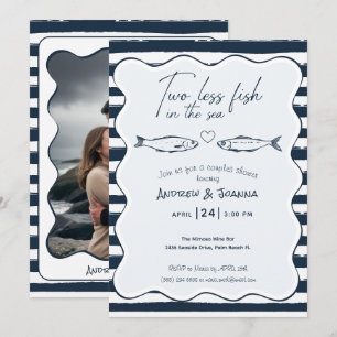 Two Less Fish In The Sea Couple Bridal Shower Invitation