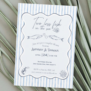 Two Less Fish In The Sea Couple Bridal Shower Invitation