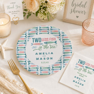 Two Less Fish in the Sea Couples Bridal Shower Paper Plate