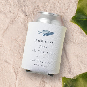 Two Less Fish in The Sea Personalised Wedding Can Cooler