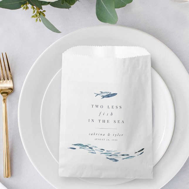 Two Less Fish in The Sea Personalised Wedding Favour Bags (Creator Uploaded)