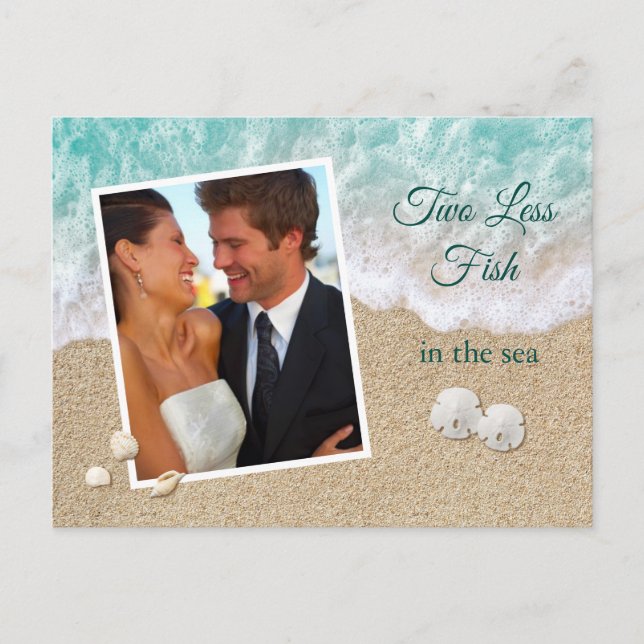 Two Less Fish in the Sea Save the Date Photo Postcard (Front)