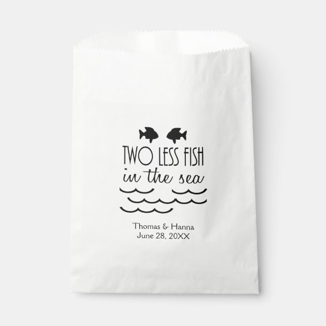 Two Less Fish in the Sea Wedding Favour Bags (Front)