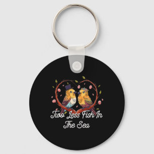 Two Less Fish In The Sea Wedding Pun Bride And Gro Key Ring