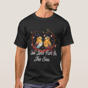 Two Less Fish In The Sea Wedding Pun Bride And Gro T-Shirt