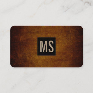 Two Letter Monogram / Black Box  / Rustic Grunge Business Card