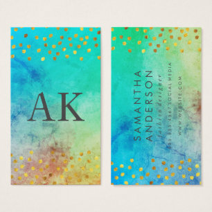 Two Letter Monogram Lush Vintage with Gold Specks