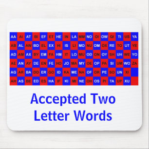 Two letter words for crosswords and games US vers. Mouse Pad