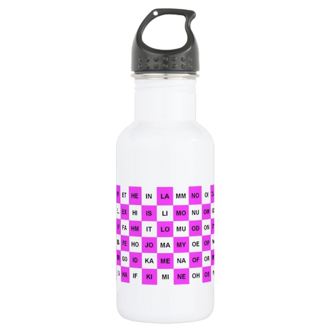 Two Letter Words  Pink  White US English 532 Ml Water Bottle (Front)