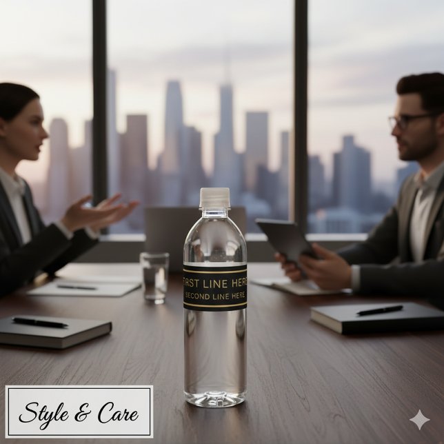 Two Line Custom Text 8.25"x1.75" Water Bottle Label (Two Line Custom Text 8.25x1.75 Water Bottle Label)