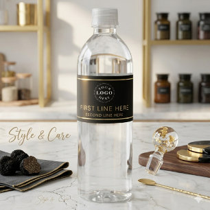 Two Line Custom Text Logo Water Bottle Label Desig