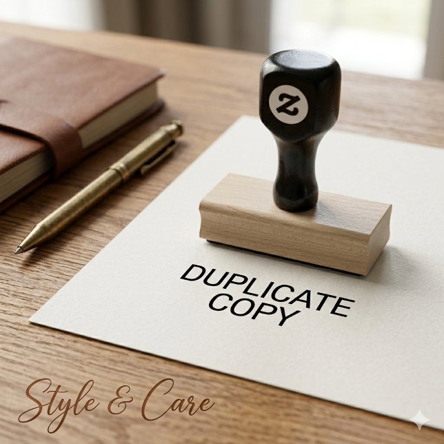 Two Line DUPLICATE COPY Personalised Rubber Stamp (Two Line DUPLICATE COPY Personalized Rubber Stamp)