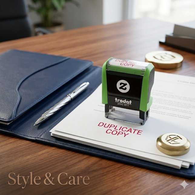 Two Line DUPLICATE COPY Personalised Self-inking Stamp (Two Line DUPLICATE COPY Personalized Self-inking Stamp)