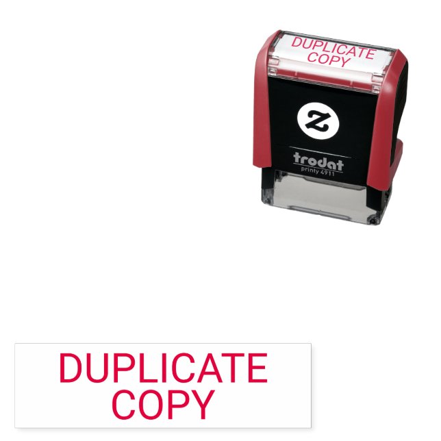 Two Line DUPLICATE COPY Personalised Self-inking Stamp (In Situ)